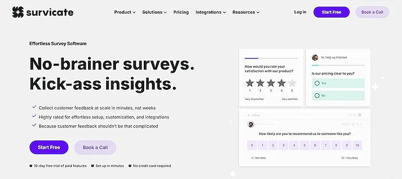 Survicate home page