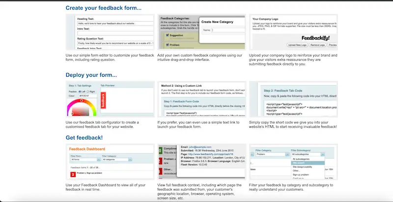 Feedbackfy features page