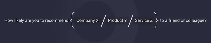 In the image it's written "How likely are you to recommend company x/product y/ service z to a friend or colleague?"