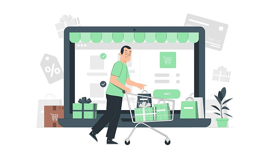 Hombre con carrito de compras