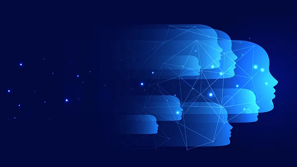 Ilustración 3D de robots como si fueran personas