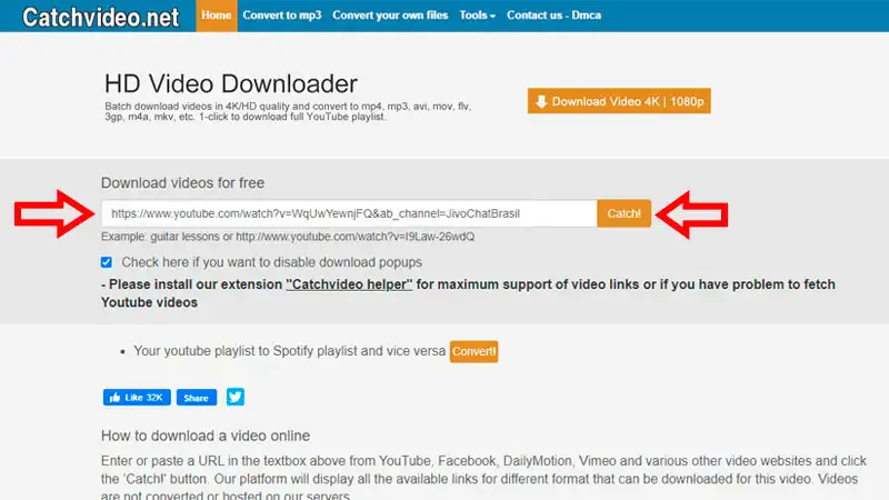 Logo plataforma Catchavideo para descargar música