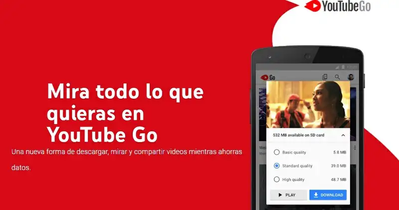 Publicidad de YouTubeGo para descargar música de youtube