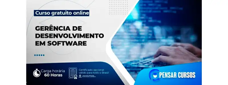 Banner do curso de desenvolvimento de software gratuito da pensar cursos