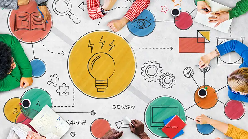 design estratégico Ilustração de um brainstorm