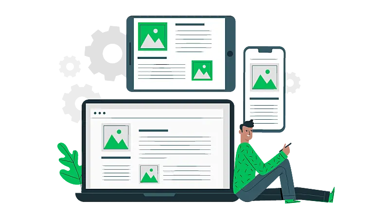 Imagem vetorizada de diversas telas de design responsivo