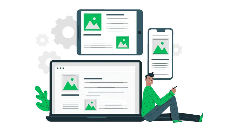 Imagem vetorizada de diversas telas de design responsivo