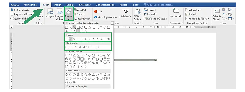 Printscreen de como montar um diagrama de Ishikawa no Word