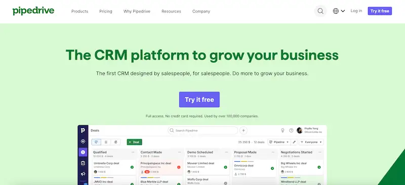 PipeDrive website