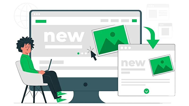 ilustración de una página web en diversos dispositivos