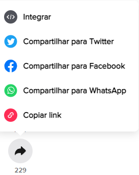 Botão de compartilhamento do Tik Tok