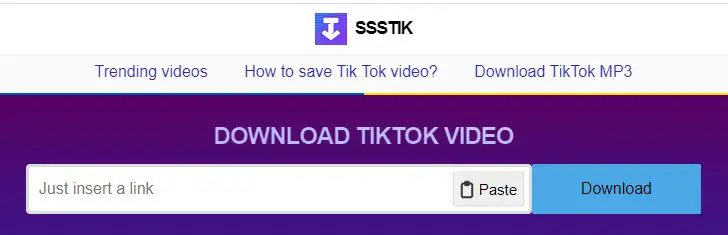 Download vídeo Tik Tok Tela do SSSTik