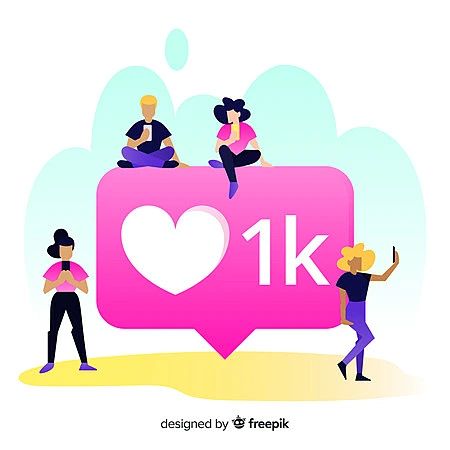 arte de uma notificação gigante e pessoas ao redor usando o celular