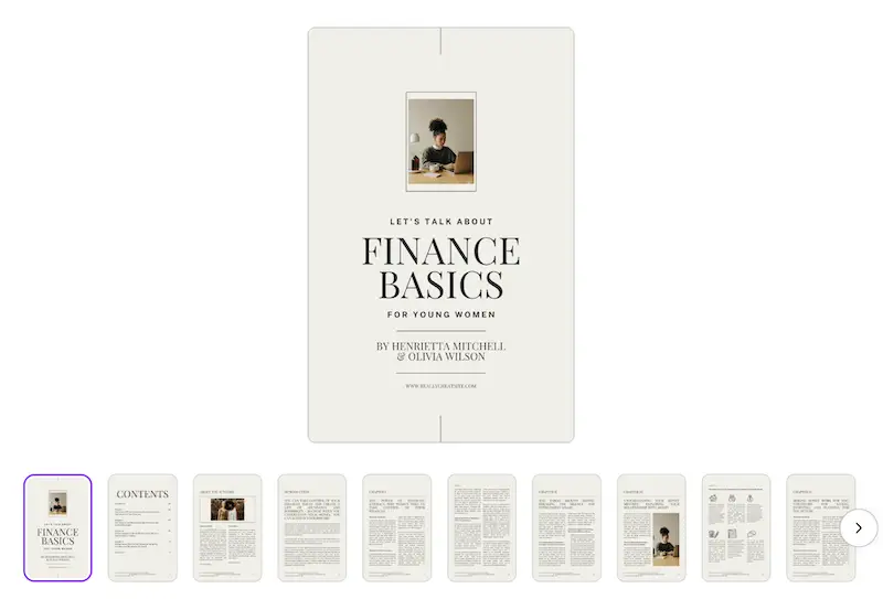 Neutral minimalist aesthetic ebook template