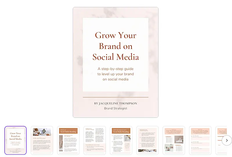 Blush and brown ebook template
