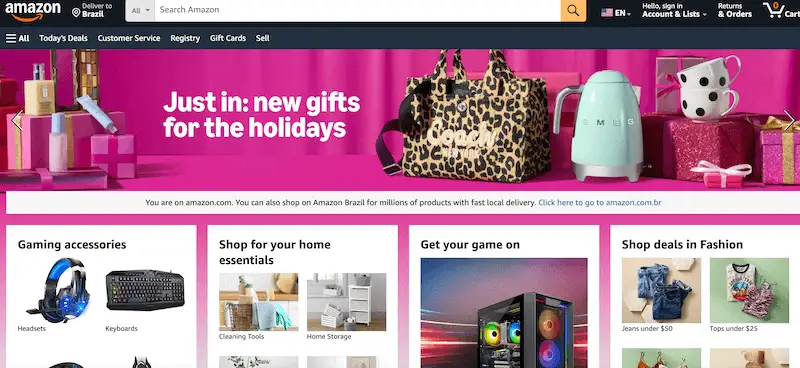 Amazon home page