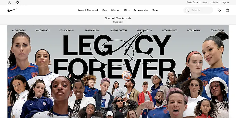 Nike home page