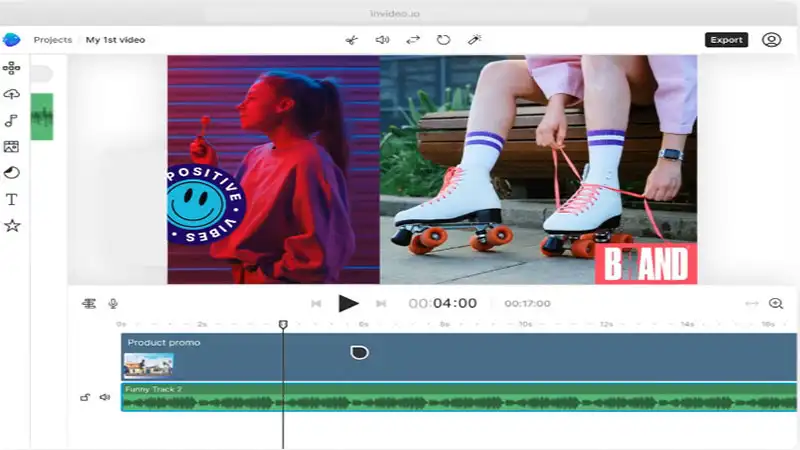 Edição de vídeo Captura de tela do editor de vídeo do InVideo