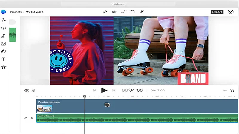 Captura de tela da ferramenta do InVideo