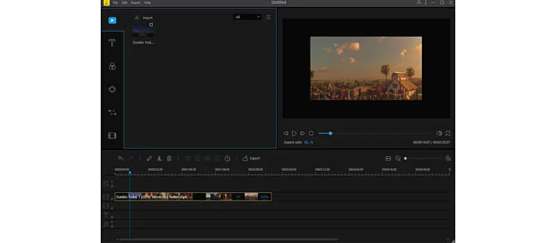 captura de tela da interface do editor de video para youtube beecut