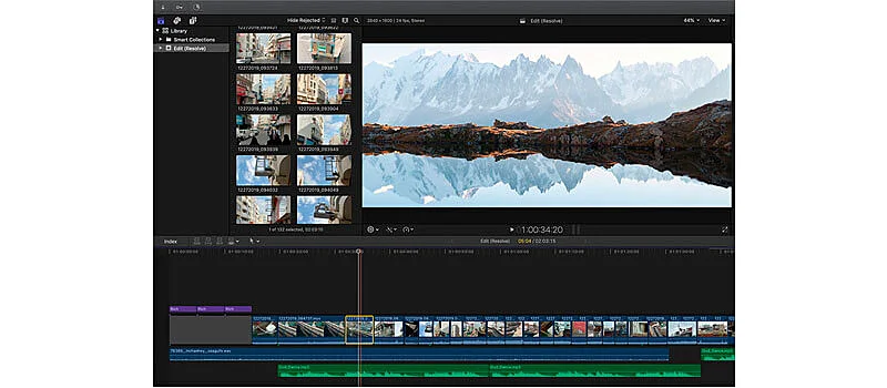 captura de tela da interface do editor de video para youtube Final Cut Pro X