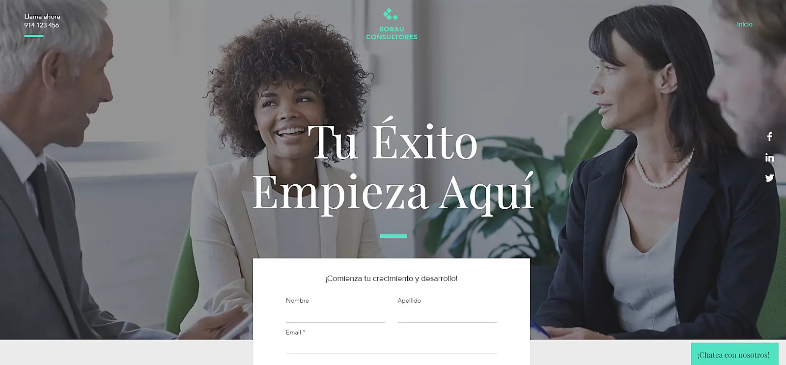 Ejemplo de Landing Page Corportiva
