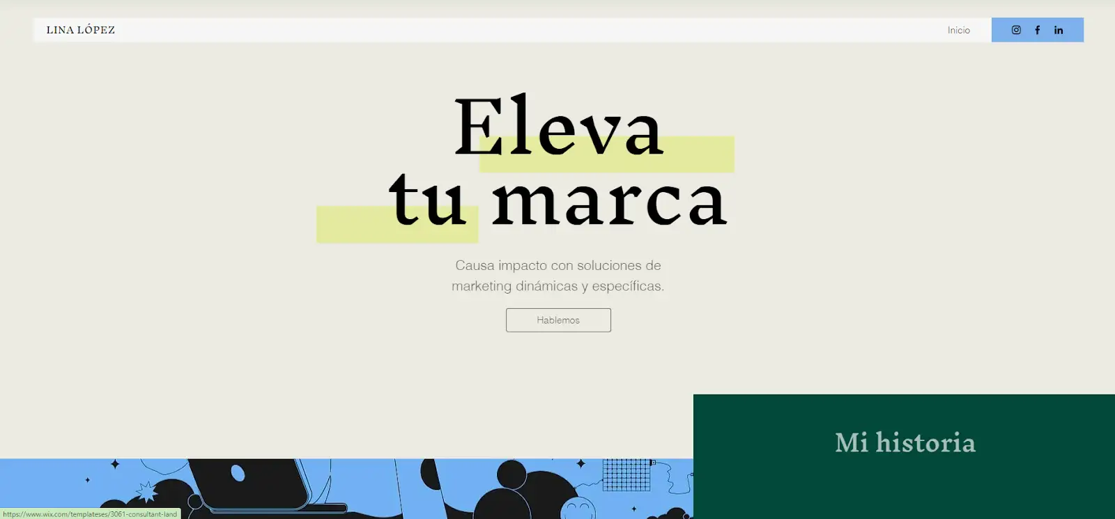 Ejemplo de Landing Page de consultoría