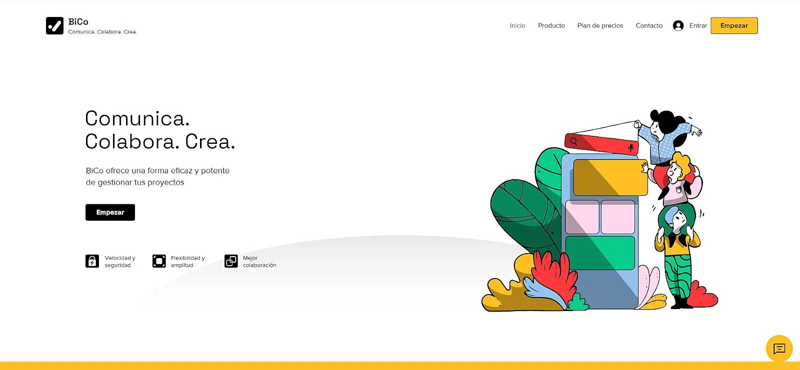 Ejemplo de Landing Page de empresa de tecnología