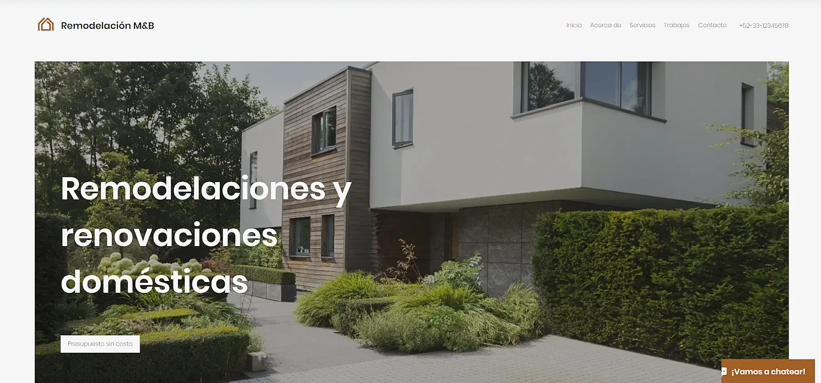 Ejemplo de Landing Page para reformas de casas