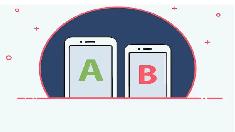 email marketing best practices a/b testing The image show 2 smartphones in the one on the left it's written "A", and on the one in the right it's written "B"