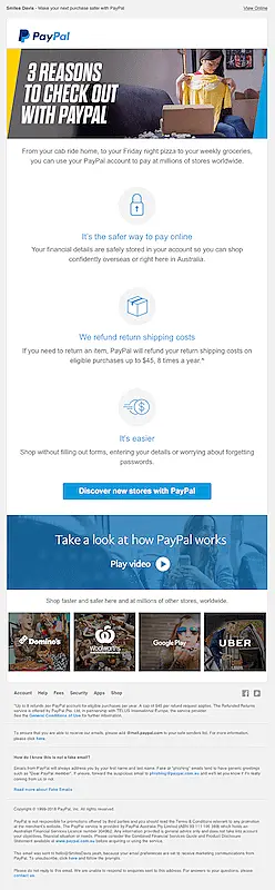 PayPal newsletter