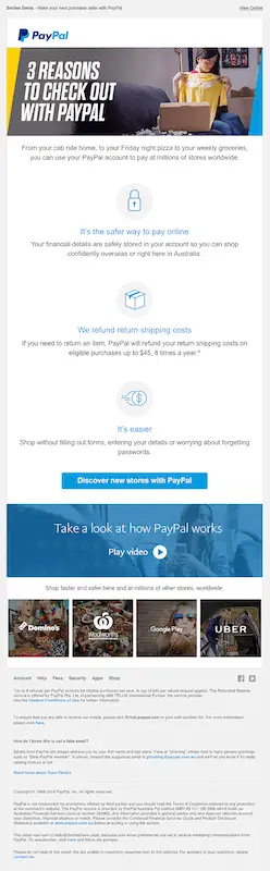 PayPal newsletter