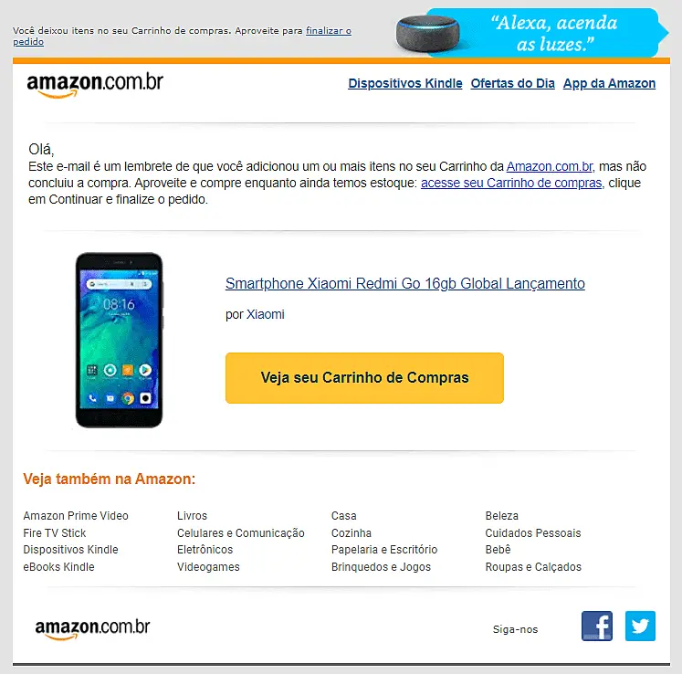 email marketing exemplos amazon