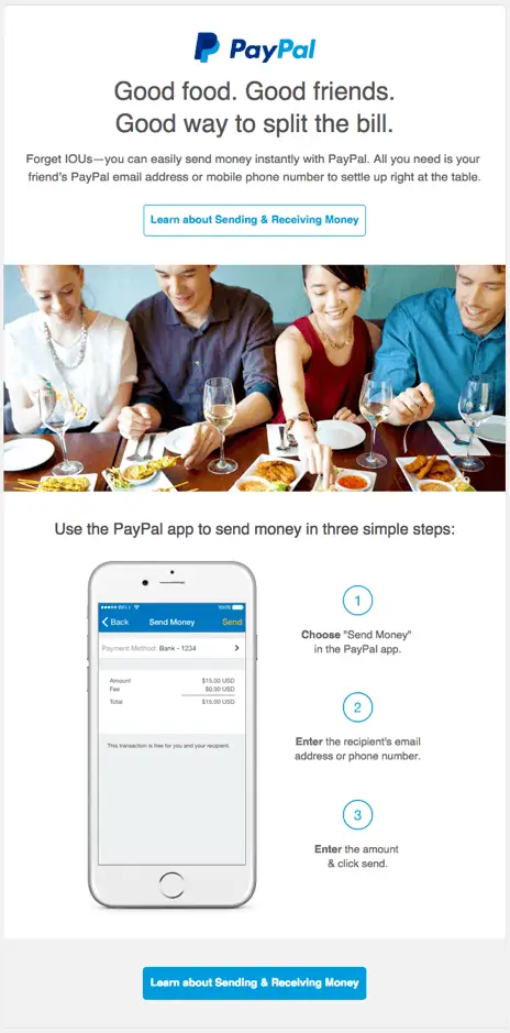 16 email marketing exemplos paypal