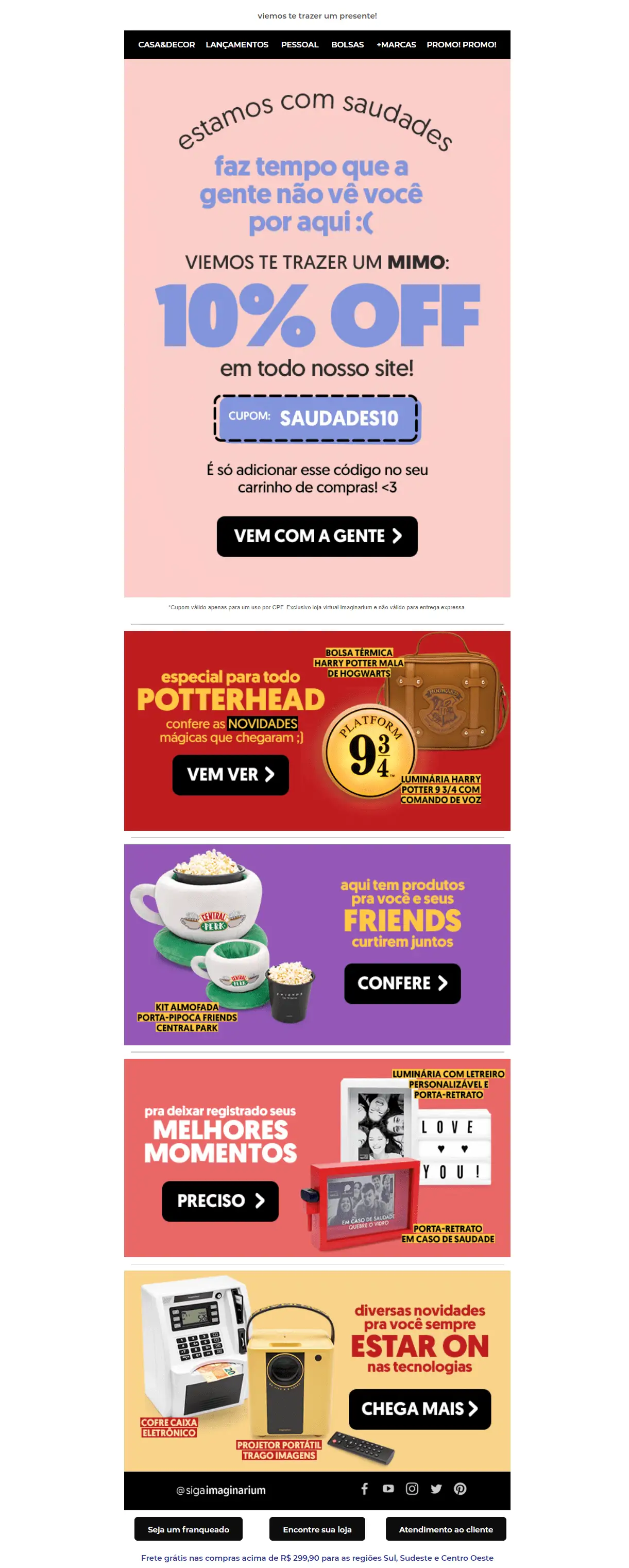 2 email marketing exemplos da imaginarium
