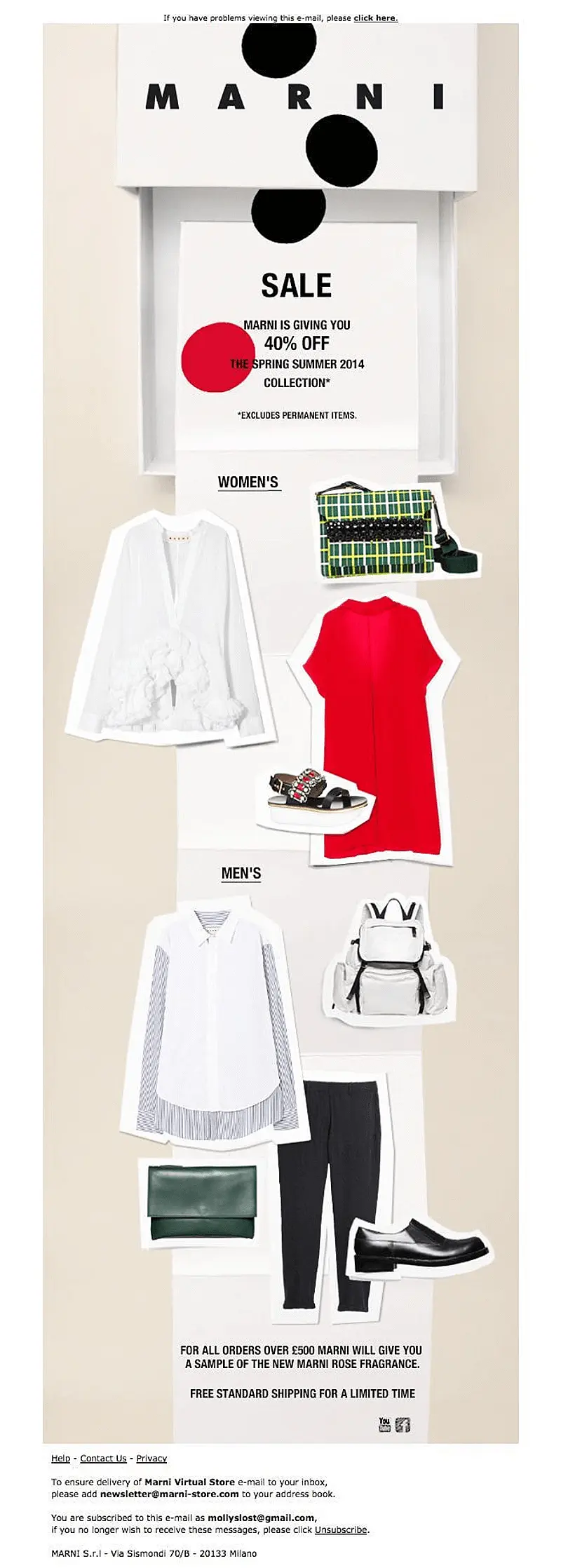 email marketing exemplos marni