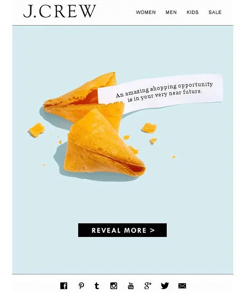 email marketing exemplos j crew