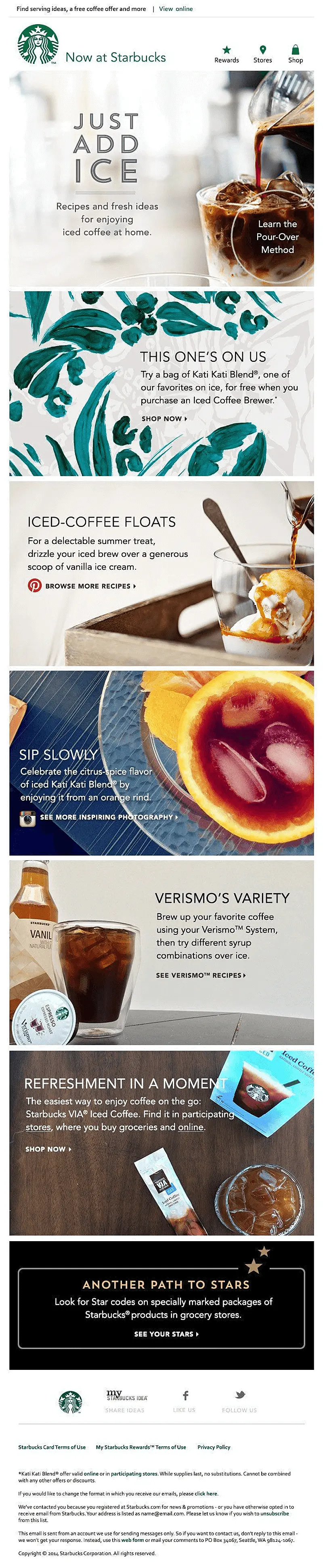 exemplo de email marketing starbucks