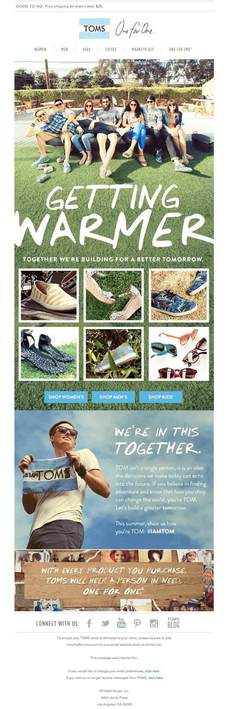 38 exemplo de email marketing toms