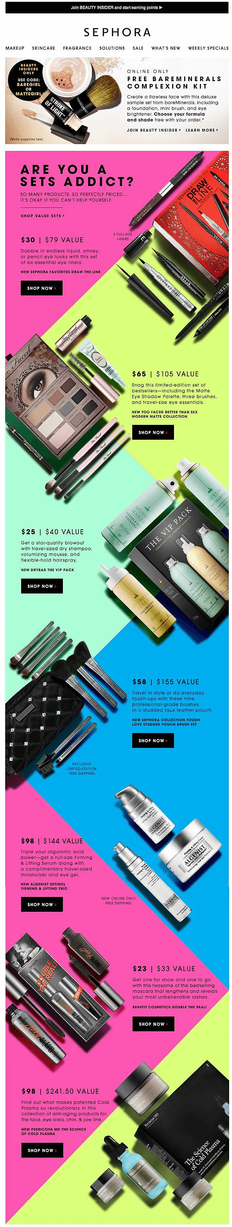 exemplo de email marketing sephora