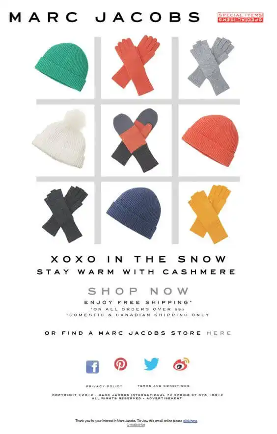 55 exemplo de email marketing marc jacobs