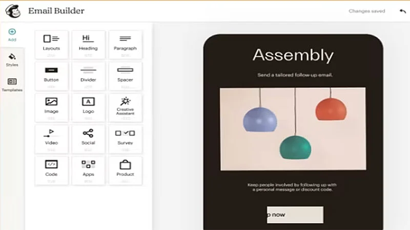 Captura de tela da ferramenta de email marketing do MailChimp
