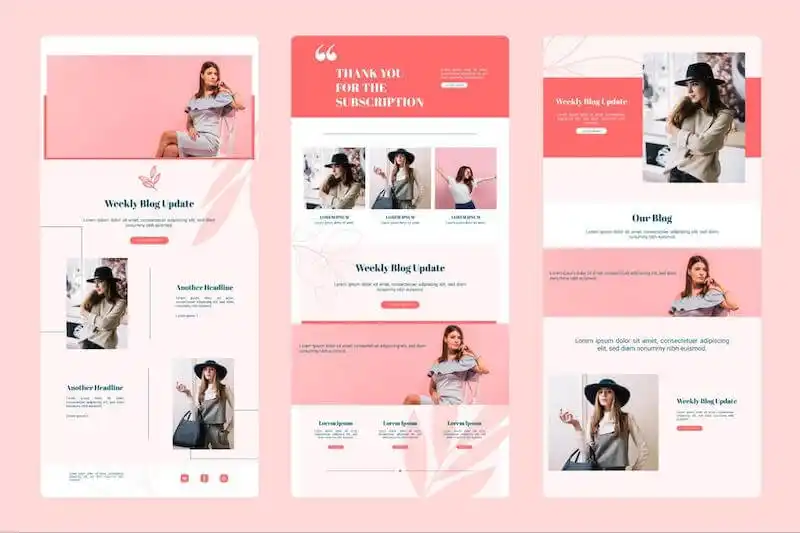 The image shows multiple layout options