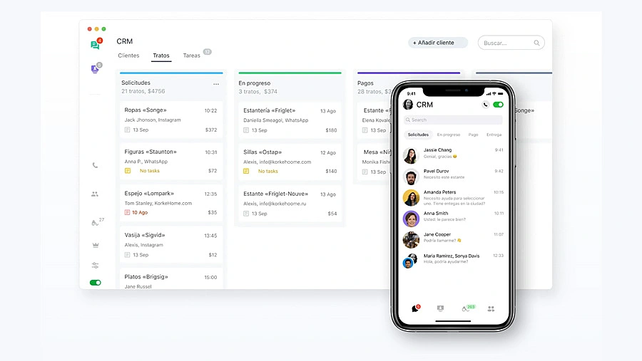 Pantalla CRM JivoChat