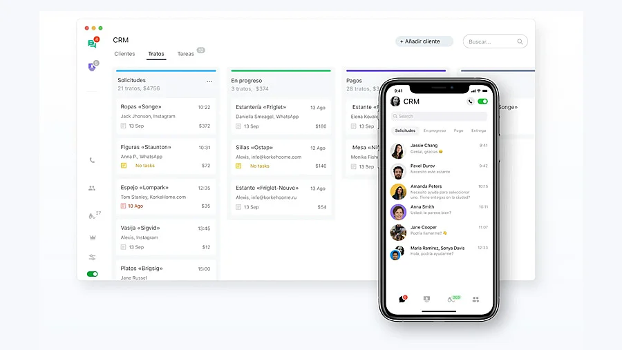 Pantalla CRM JivoChat