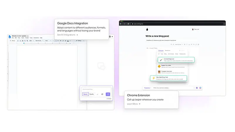 captura de tela que mostra  a ferramenta para escrever artigo com IA da Jasper