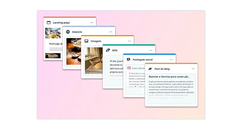 captura de tela que mostra  as diferentes funcionalidades da ferramenta para escrever artigo com IA da HubSpot
