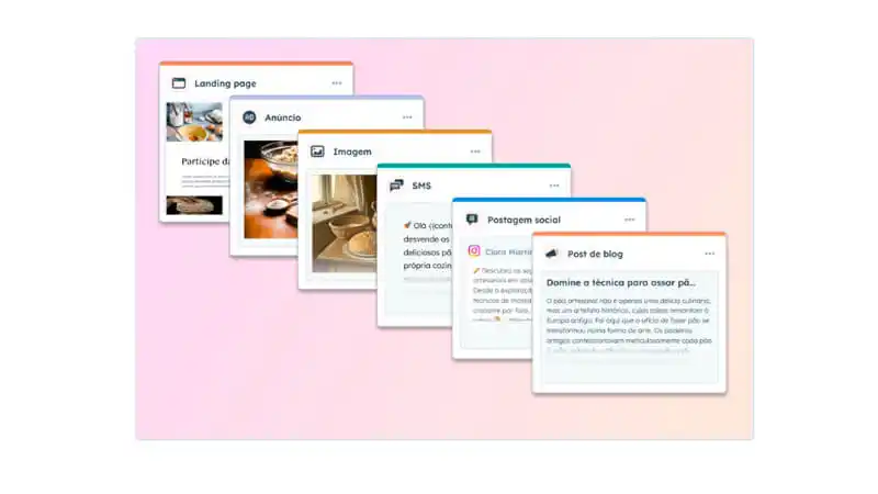 captura de tela que mostra  as diferentes funcionalidades da ferramenta para escrever artigo com IA da HubSpot