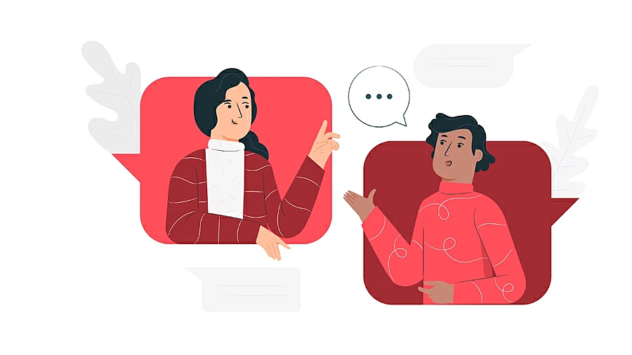 ilustración de dos personas hablando