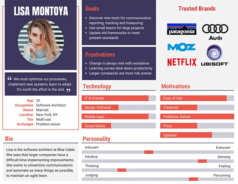 Infográfico de persona virtual